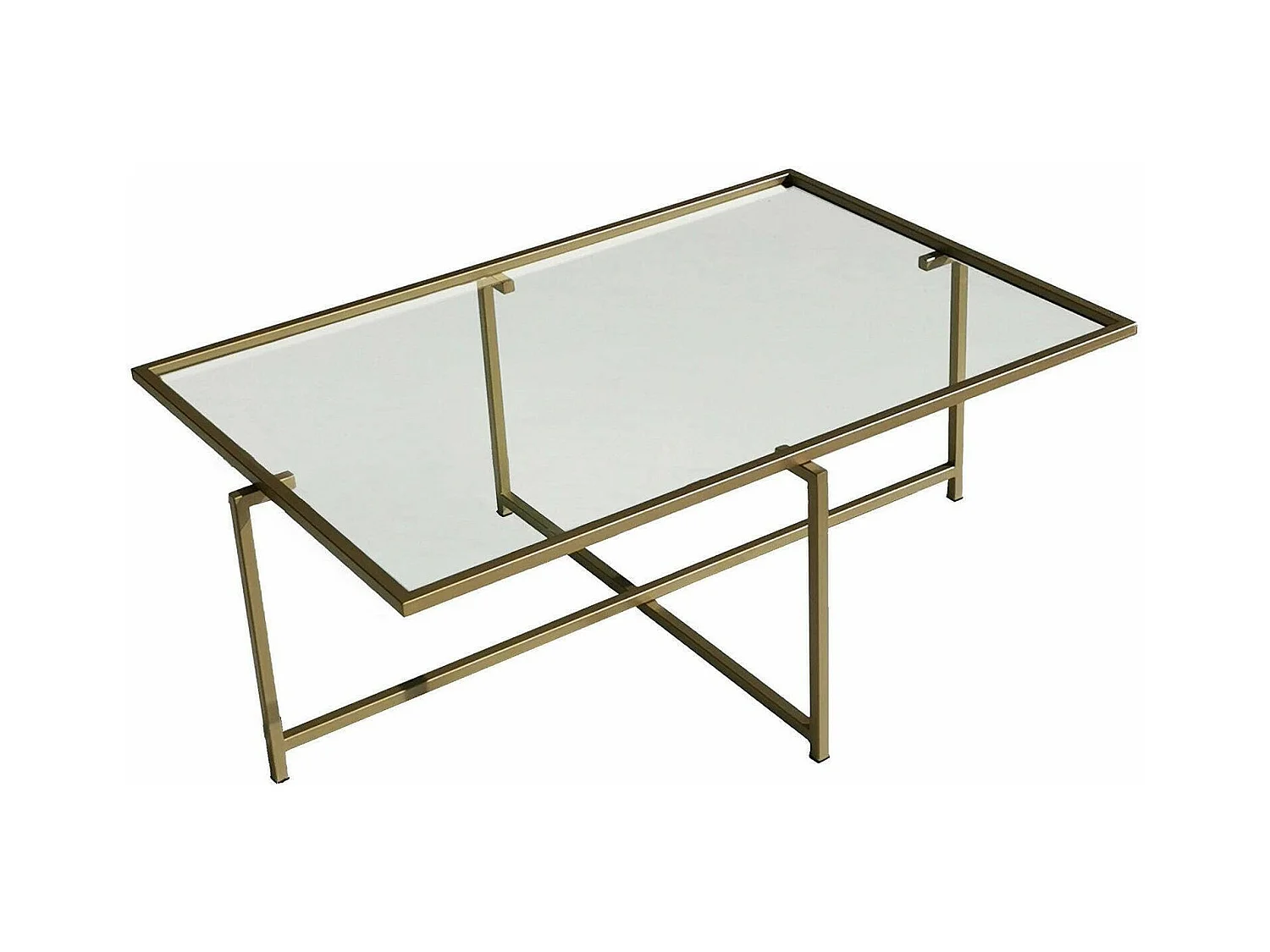 Table basse Dheneb, Table basse, Porte-revues pour canapé, Etagère de salon, 94x64h35 cm, Or