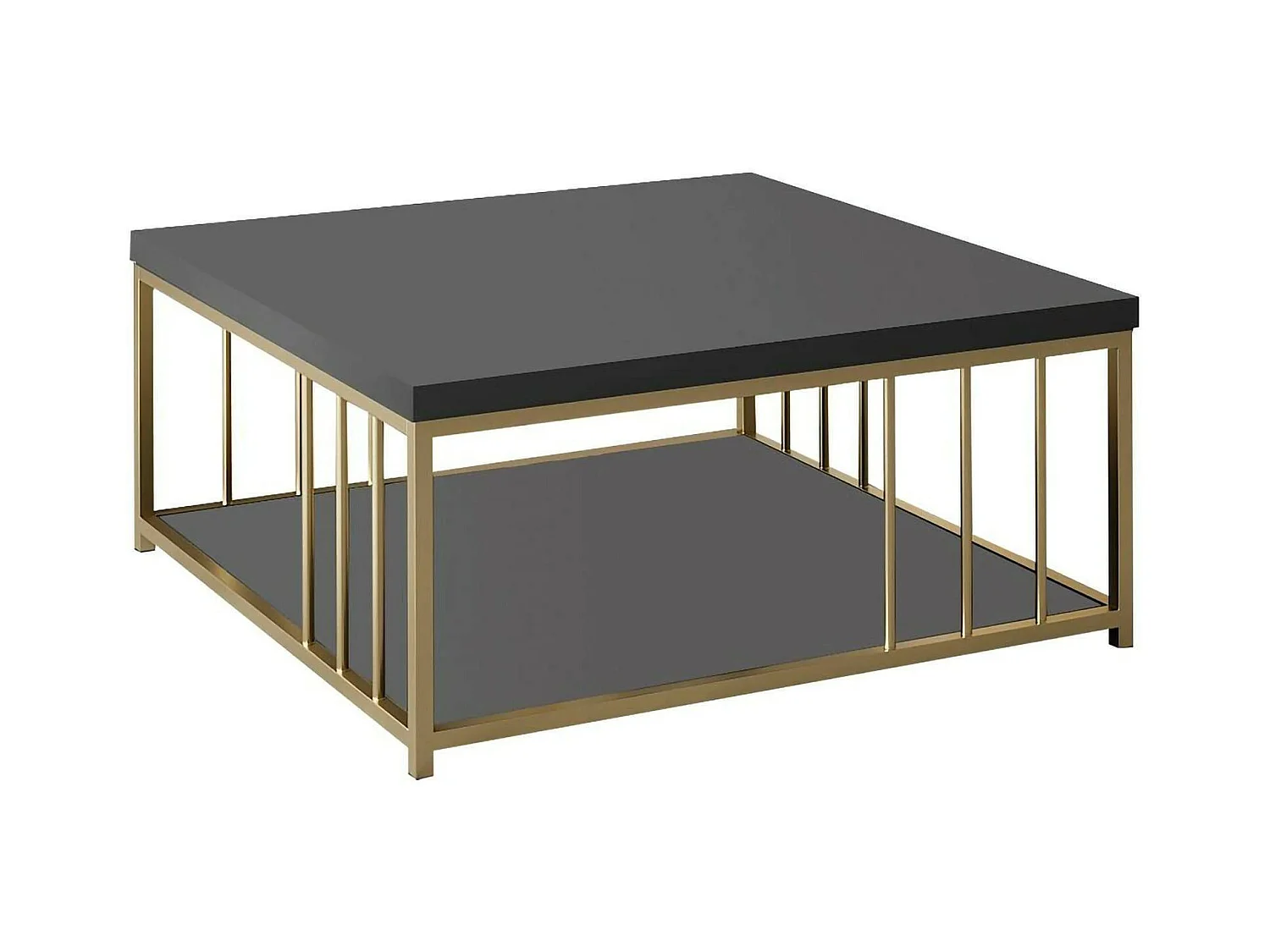 Dfedrizz-safeltafel, Koffietafel, Softaatjehouder, Aanrecht voor de woonkamer, 90x90h40 cm, Antraciet en Goud