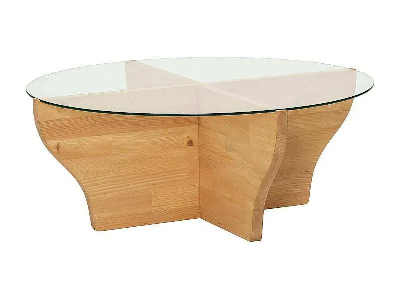 Table basse Almach, Table basse, Porte-revues pour canapé, Etagère de salon, 92x92h36 cm, Chêne