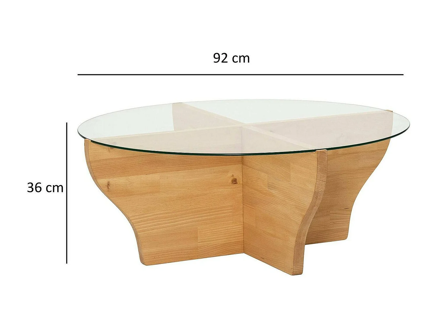 Table basse Almach, Table basse, Porte-revues pour canapé, Etagère de salon, 92x92h36 cm, Chêne