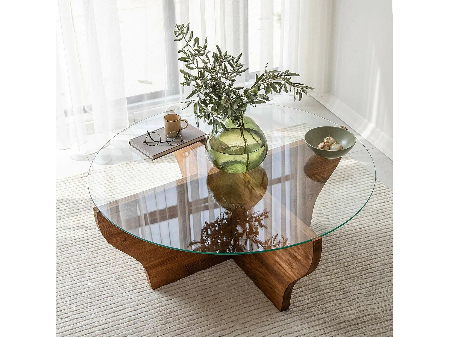 TavDborrell woonkamer, Koffietafel, Slaaptafel, Slaaptafel, Aanrecht, 92x92h36 cm, Eiken