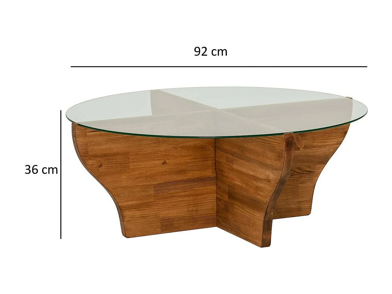 Mesa de café Dborrell, Mesa de centro baja, Revistero para sofá, Estante de la sala de estar, 92x92h36 cm, Roble
