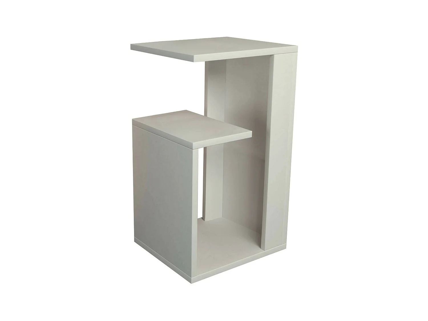Mesa de café DmoLo, Mesa baixa para café, Porta-revistas para sofá, Prateleira para sala de estar, 35x30h60 cm, Branco
