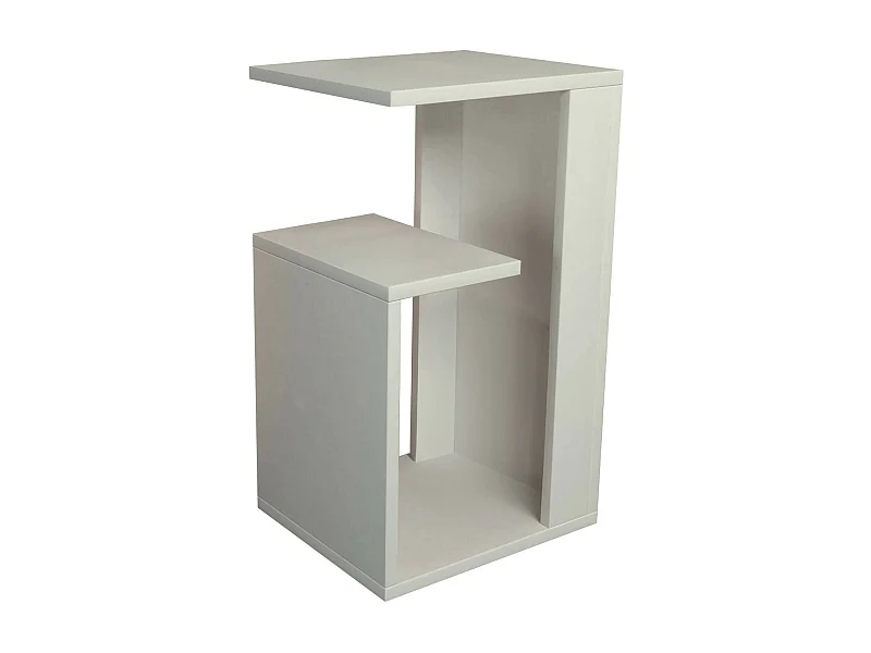 Mesa de café DmoLo, Mesa baixa para café, Porta-revistas para sofá, Prateleira para sala de estar, 35x30h60 cm, Branco