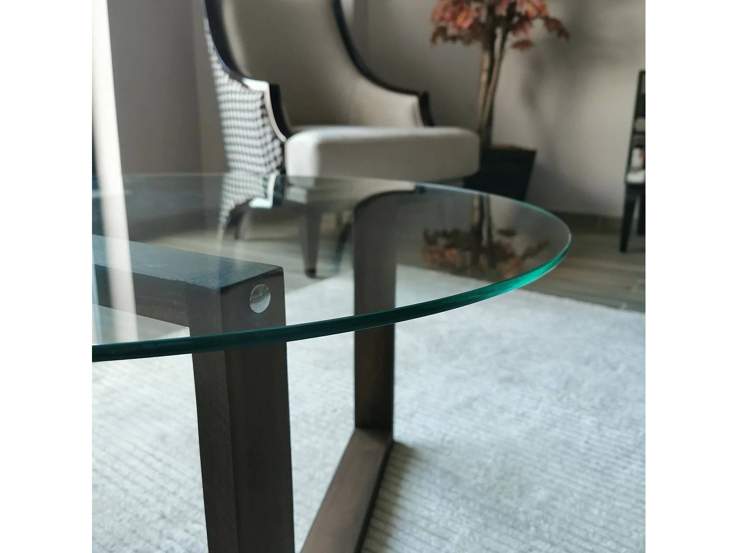 Table basse Denebra, Table basse, Porte-revues pour canapé, Etagère de salon, 80x80h41 cm, Noyer