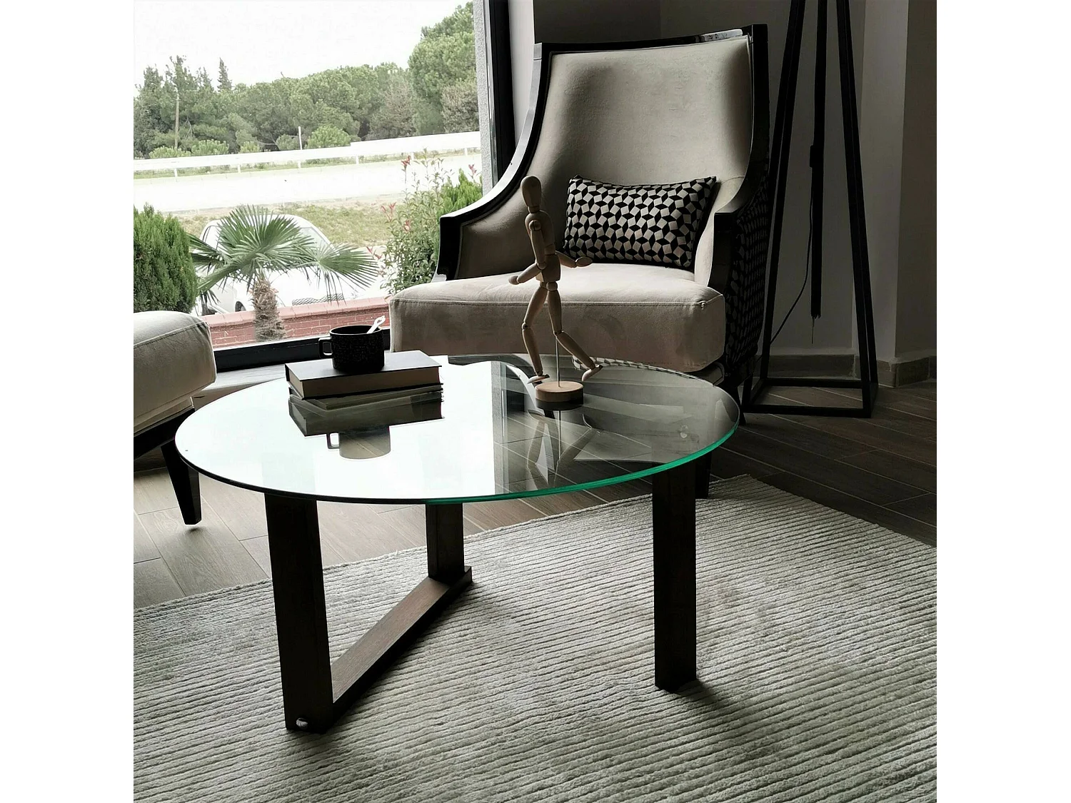 Dimmobil-saaltafel, Koffietafel, Slaaptafelhouder, Tafelplank, 80x80h41 cm, Walnoot