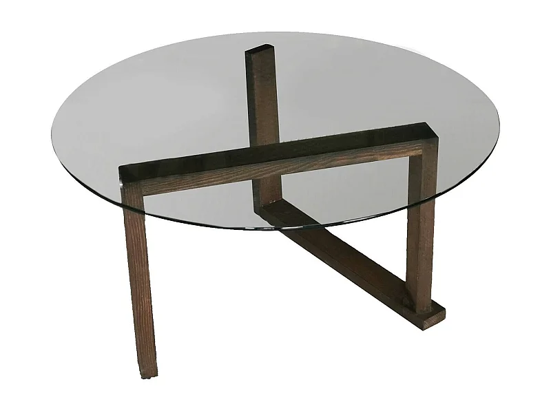 Table basse Denebra, Table basse, Porte-revues pour canapé, Etagère de salon, 80x80h41 cm, Noyer