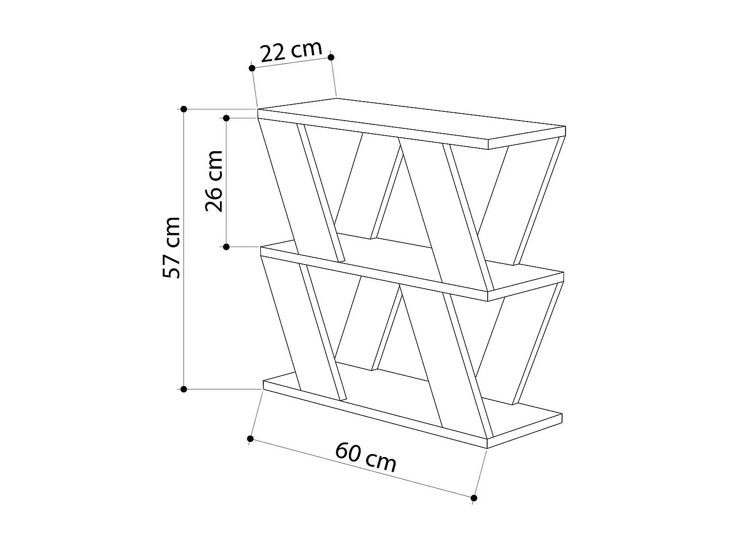 Mesa de café Dpipiton, Mesa de café, Porta-revistasPara sofá, Prateleira de sala de estar, 60x22h57 cm, Antracite