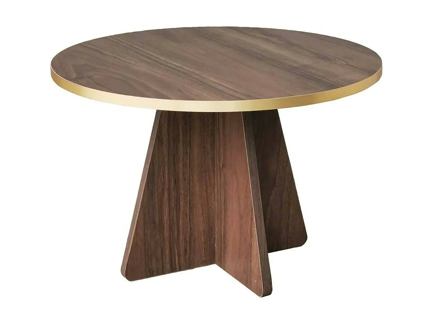 Dkluiver-saftoontafel, koffietafel, bankrishouder, woonkamerplank, 60x60h40 cm, goud en walnoot