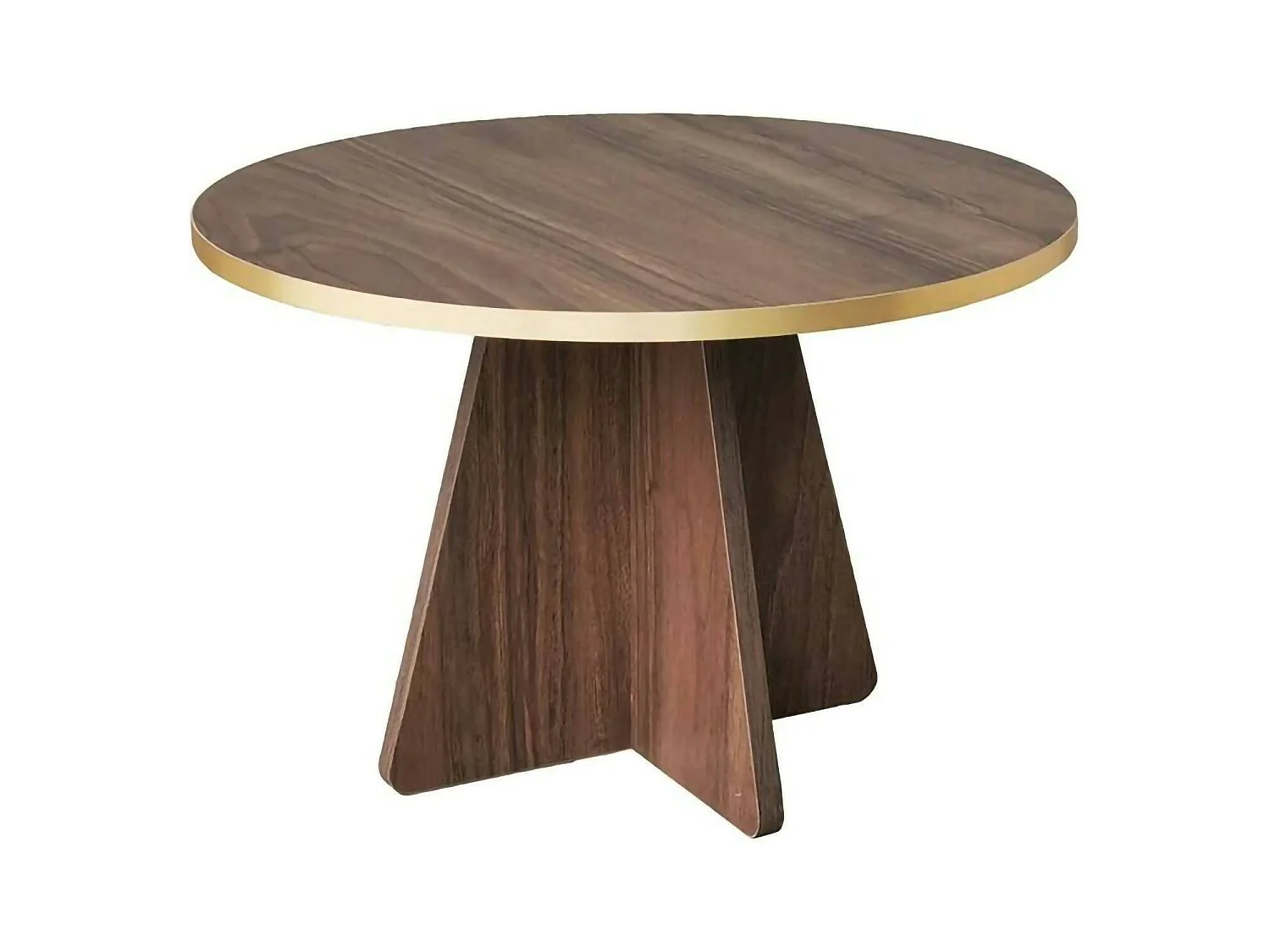 Table basse Elnath, Table basse, Porte-revues pour canapé, Etagère de salon, 60x60h40 cm, Or et Noyer