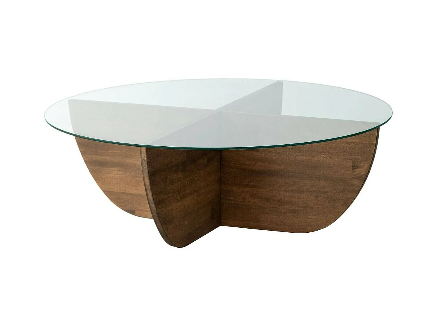 Table basse Phoebe, Table basse, Porte-revues pour canapé, Etagère de salon, 90x90h30 cm, Noyer