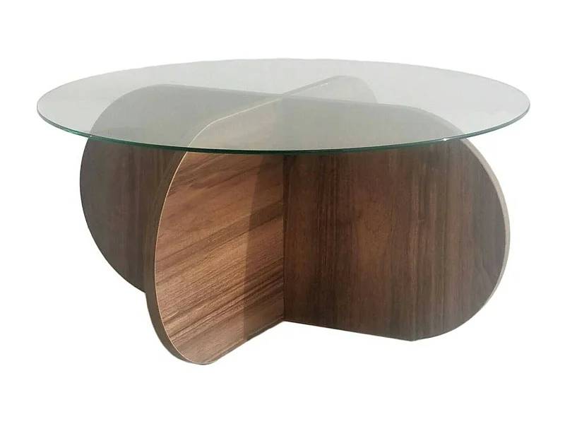 Dalcibiad-safeeltafel, Koffietafeltafel, Softa-entafelhouder, Aanrecht, 75x75h35 cm, Walnoot