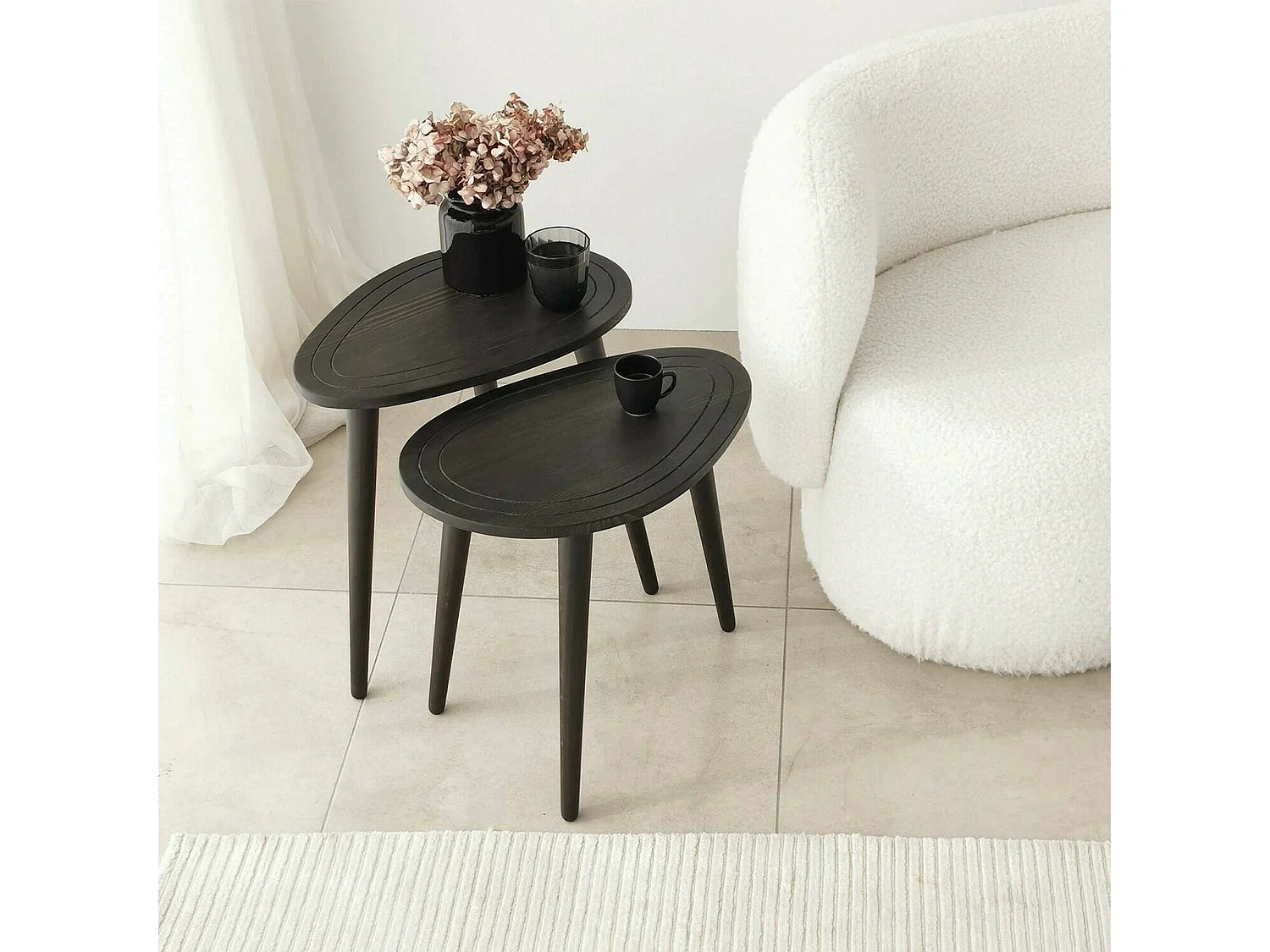 Wohnzimmertisch Dgaldame, Niedriger Wohnzimmertisch, Kaffeeregal, Couchtisch für Sofa, 50x33h52 cm, Anthrazit