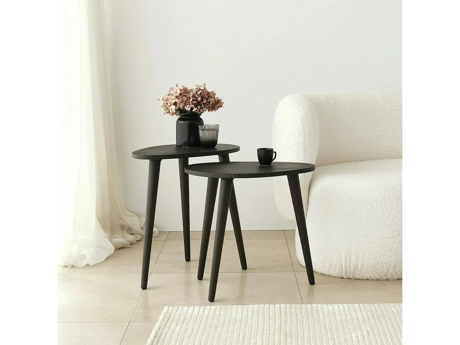 Dmora - Tavolino da salotto Janequeo, 50x33h52 cm, Antracite