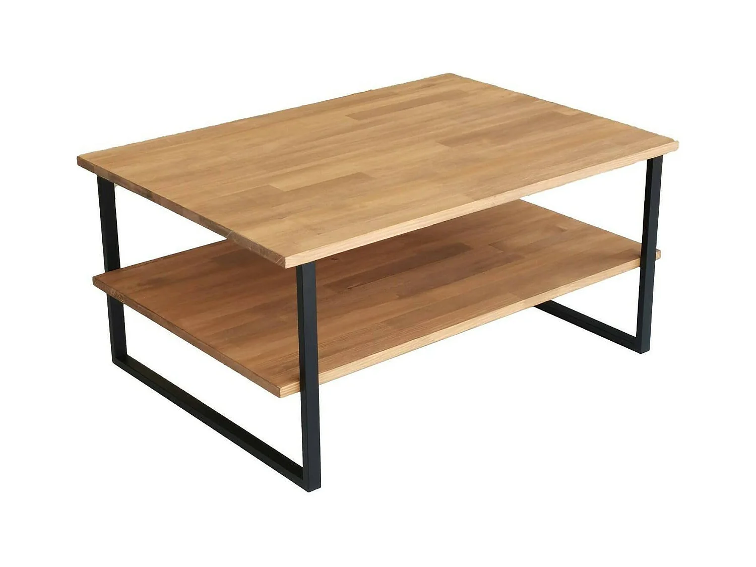 Table basse Errai, Table basse, Porte-revues pour canapé, Etagère de salon, 85x60h40 cm, Chêne