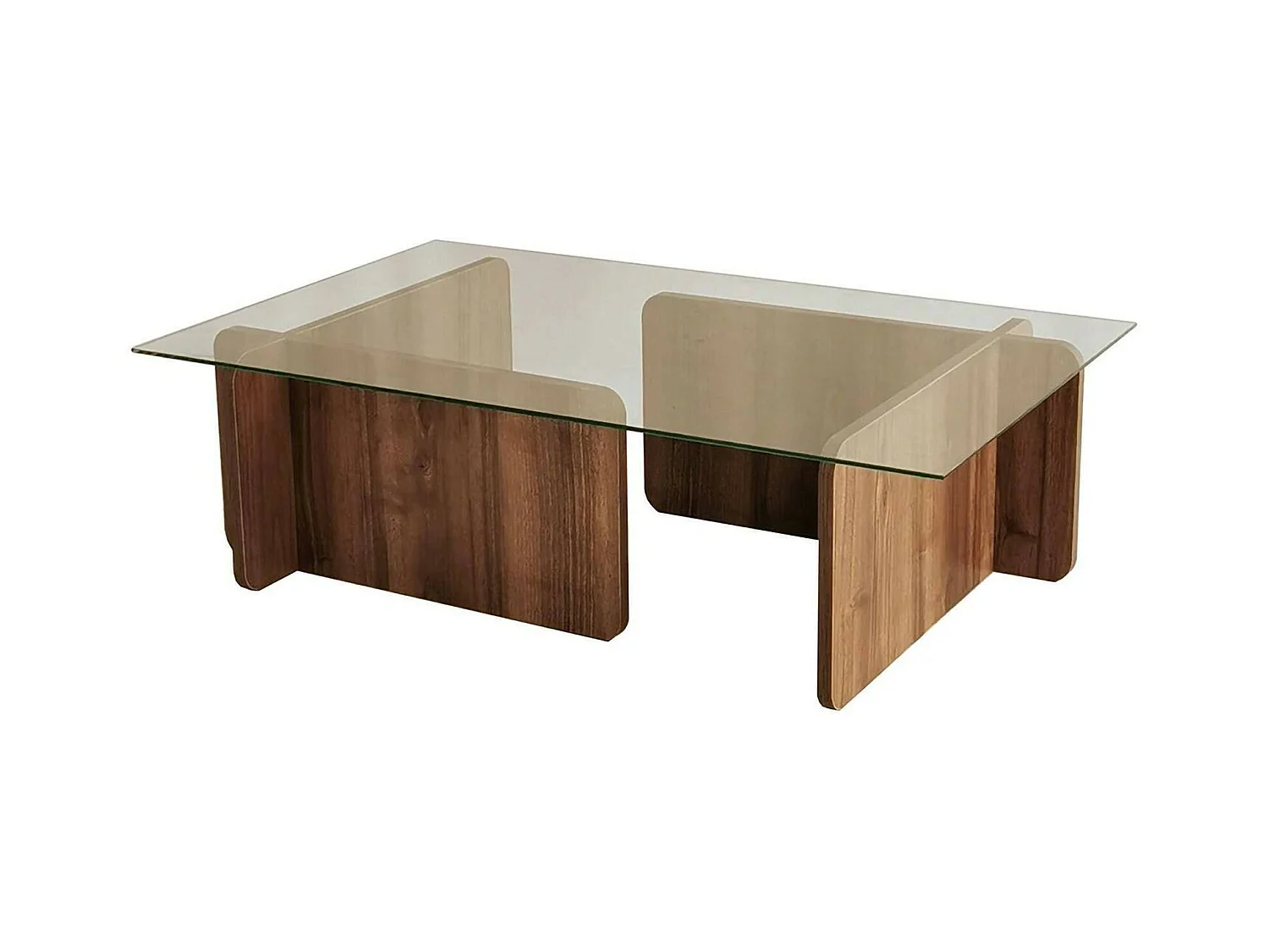 Dfontola-safeltafel, Koffietafel, Softbladhouder voor bank, Slankblad, 105x65h40 cm, Walnoot