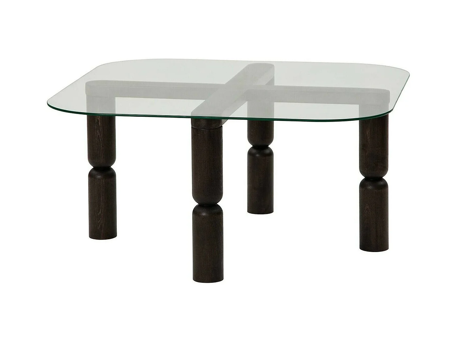 TafelDpervers Woonkamer, Salontafel, Sofa Review Rack, Woonkamer Plank, 80x80h40 cm, Antraciet en Transparant