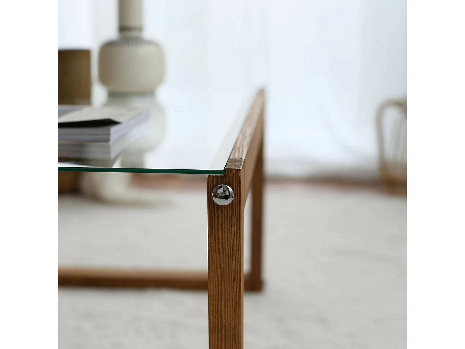 Table basse Gomeisa, Table basse, Porte-revues pour canapé, Etagère de salon, 85x55h40 cm, Chêne