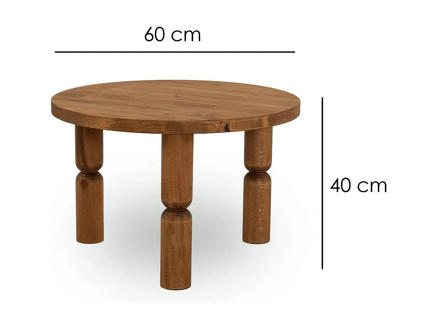 Mesa de café dSala de estar Dpedron, Mesa baixa para café, Porta-revistas para sofá, Prateleira para sala de estar, 60x60h40 cm, Carvalho