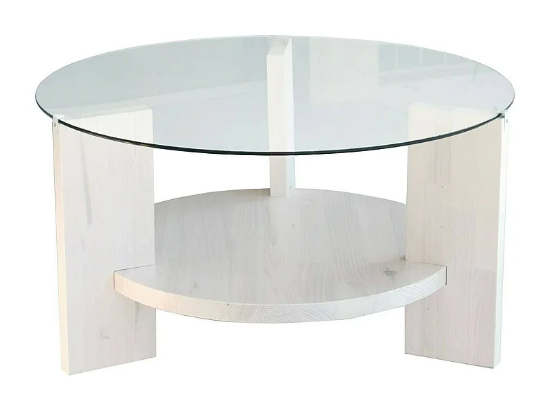Mesa de sala de estar Dcaporal, Mesa de café, Porta-revistas para sofá, Prateleira para sala de estar, 75x75h40 cm, Branco