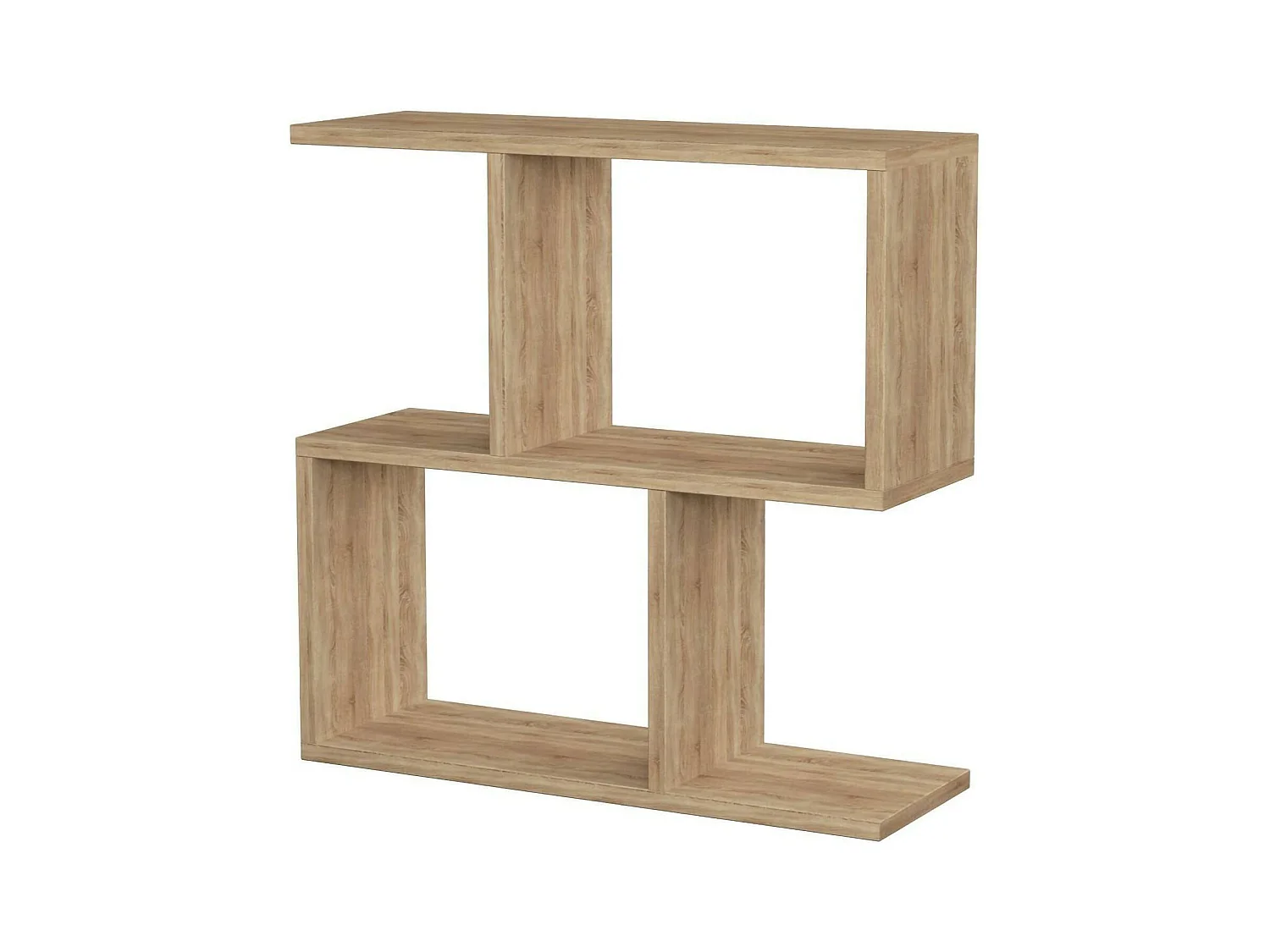 Table basse Polyh, Table basse, Porte-revues pour canapé, Etagère de salon, 60x20h60 cm, Chêne