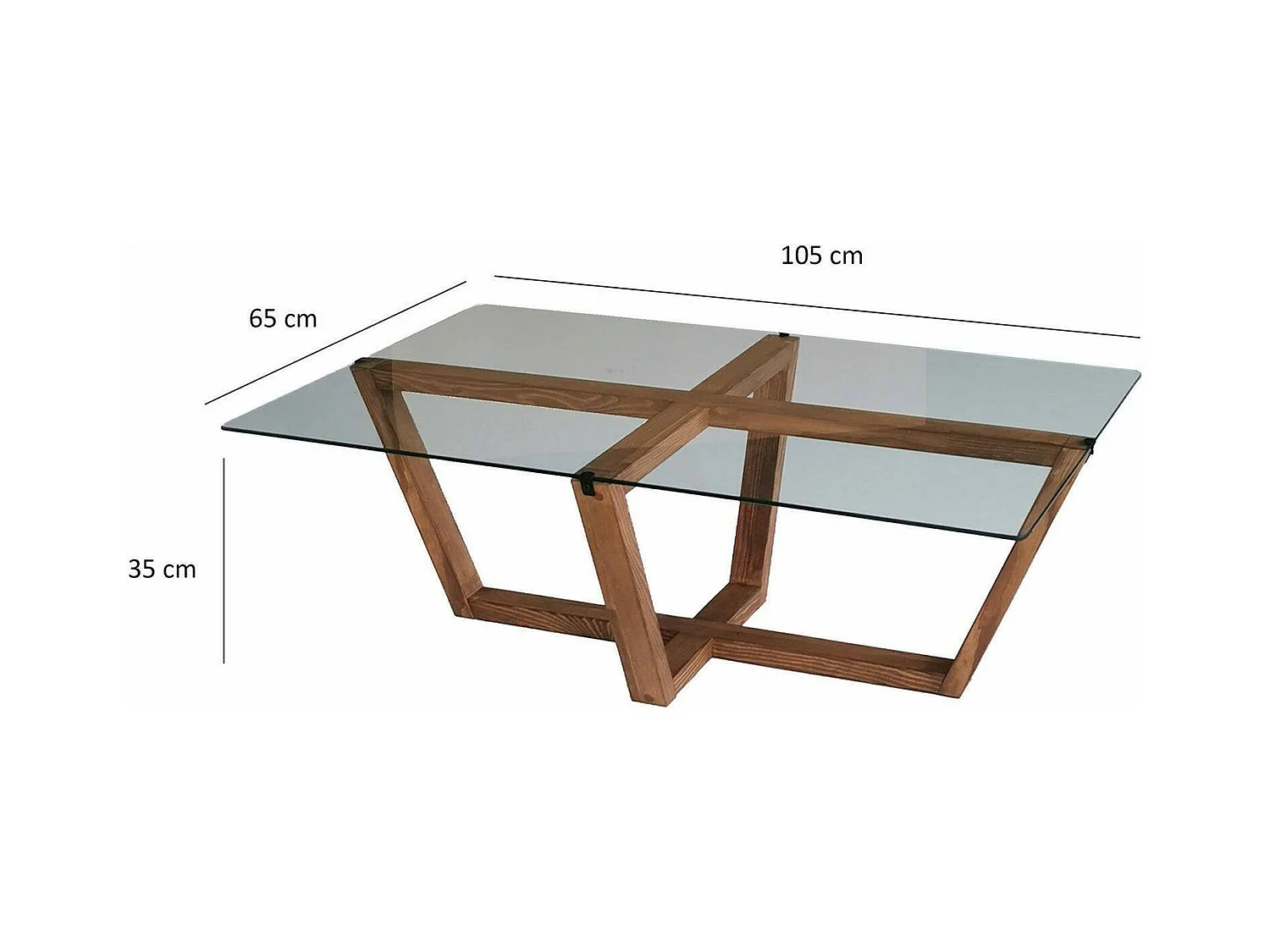 Daaboubo-safeltafel, koffietafel, banktafel, woonkamerplank, 105x65h35 cm, walnoot