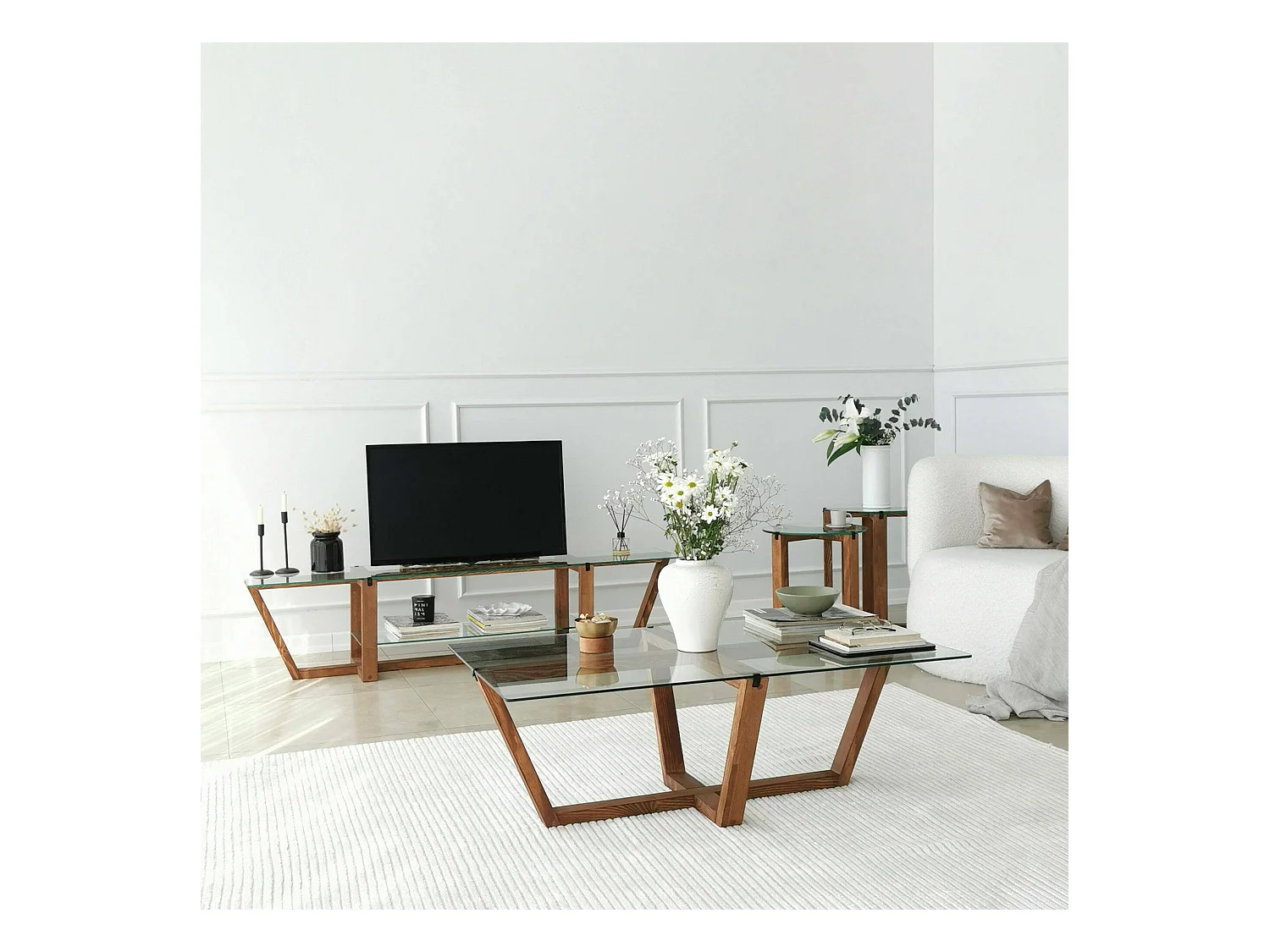 Daaboubo-safeltafel, koffietafel, banktafel, woonkamerplank, 105x65h35 cm, walnoot