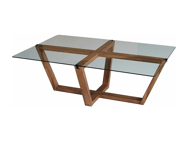 Wohnzimmertisch Daaboubo, Niedriger Wohnzimmertisch, Kaffeeregal, Couchtisch für Sofa, 105x65h35 cm, Nussbaum