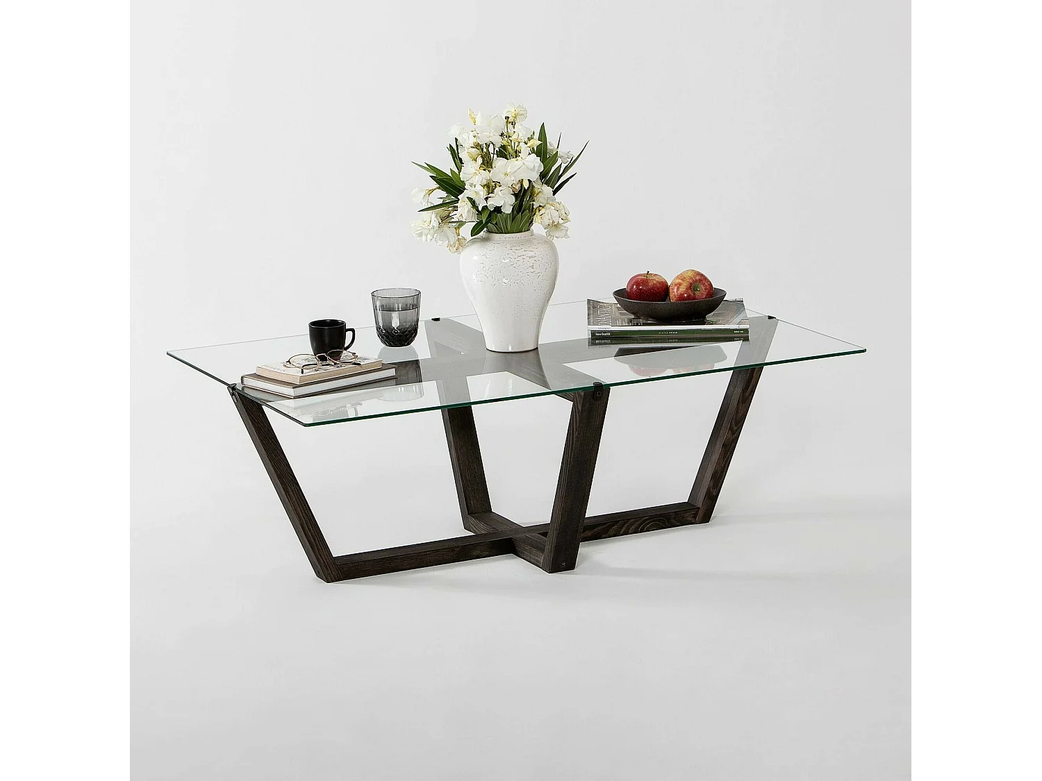 Table basse Vela, Table basse, Porte-revues pour canapé, Etagère de salon, 105x65h35 cm, Anthracite