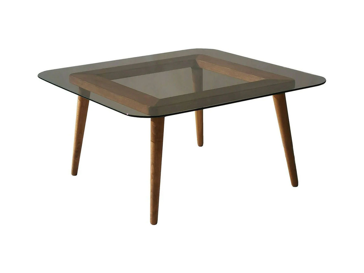 Table basse Auroria, Table basse, Porte-revues pour canapé, Etagère de salon, 80x80h40 cm, Bronze