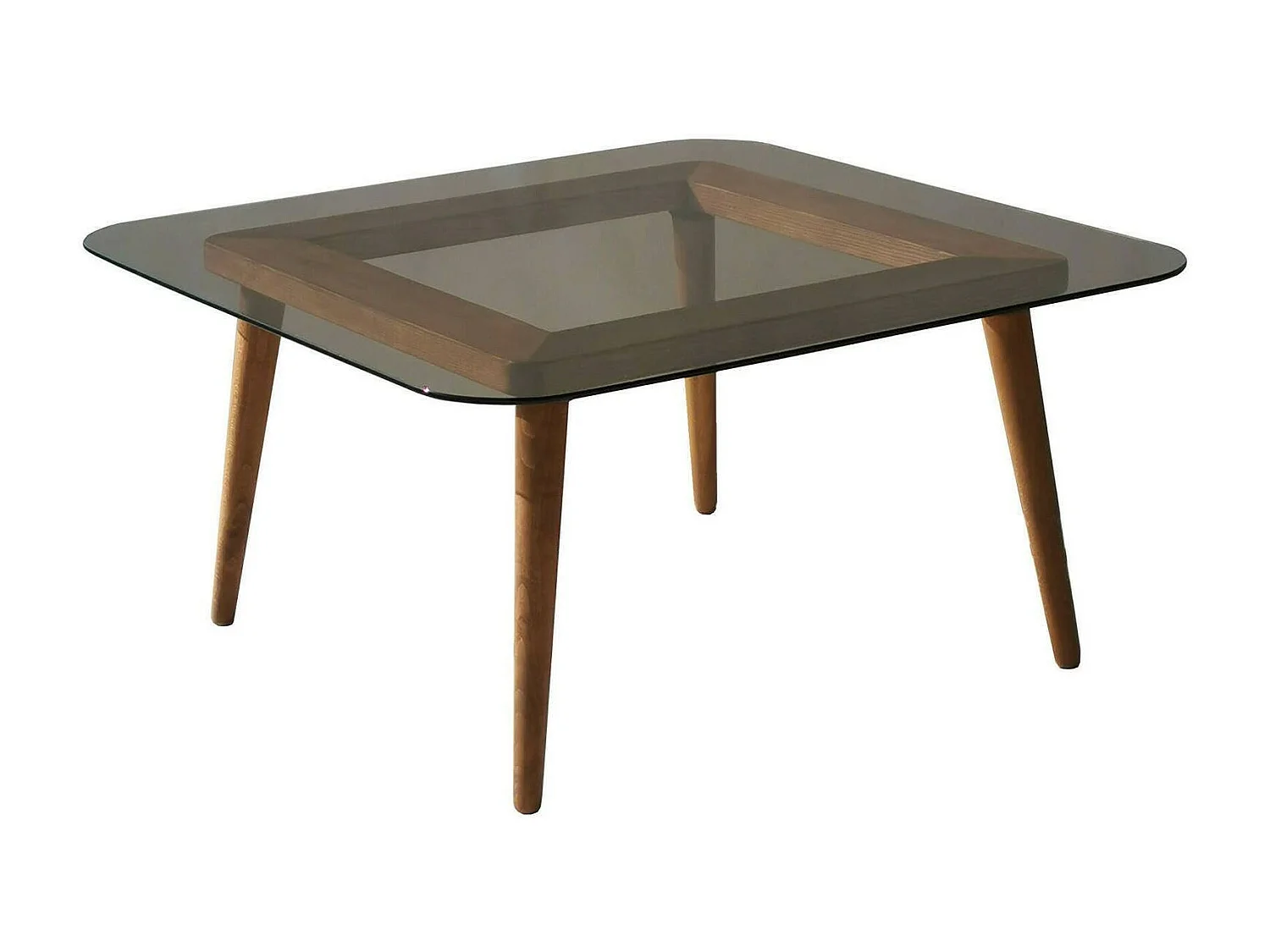 Table basse Auroria, Table basse, Porte-revues pour canapé, Etagère de salon, 80x80h40 cm, Bronze