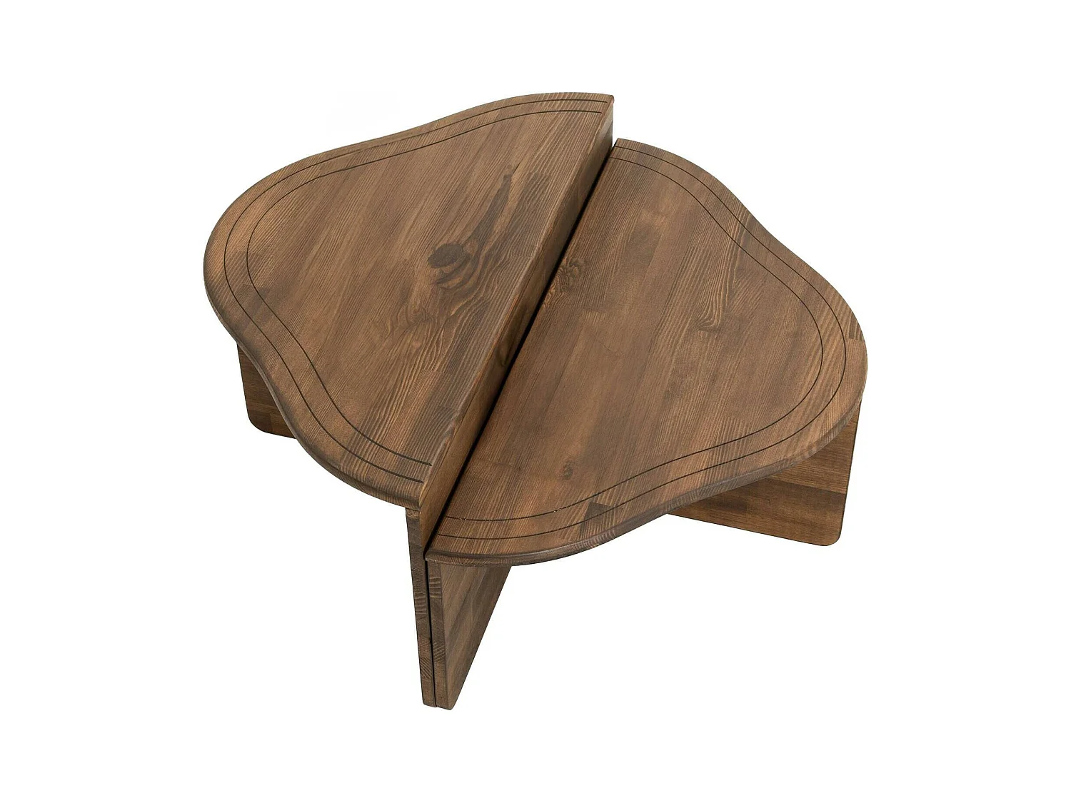 Table basse Juno, Table basse, Porte-revues pour canapé, Etagère de salon, 90x90h40 cm, Noyer