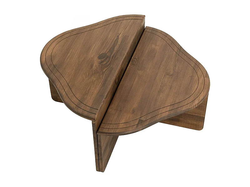 Wohnzimmertisch Dmelgrat, Niedriger Wohnzimmertisch, Kaffeeregal, Couchtisch für Sofa, 90x90h40 cm, Nussbaum