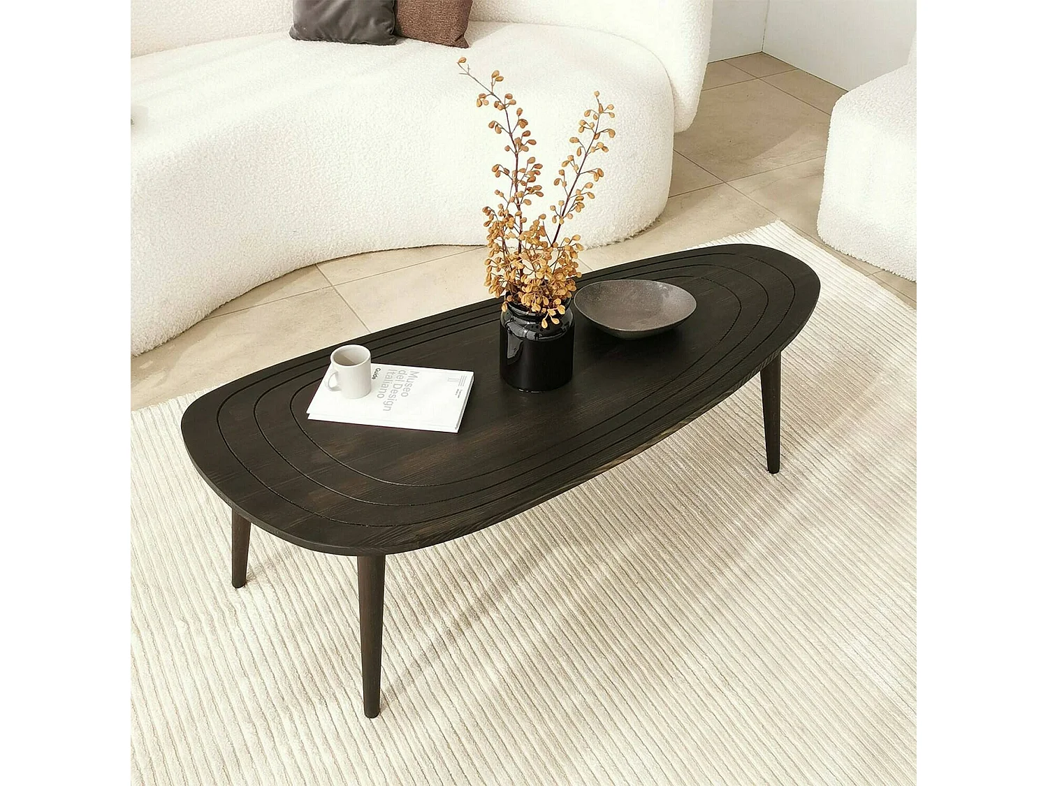 Dgalluzz-safsiontafel, Koffietafel, Softa-stafhouder, Opbouwplank, 115x50h38 cm, Antraciet