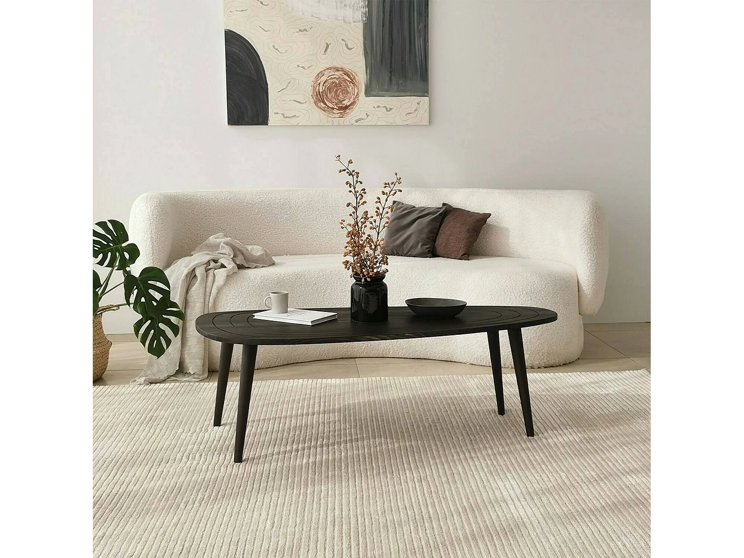 Dgalluzz-safsiontafel, Koffietafel, Softa-stafhouder, Opbouwplank, 115x50h38 cm, Antraciet