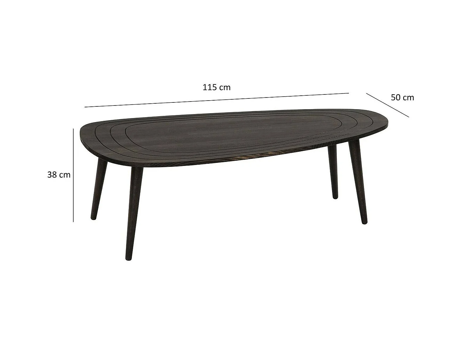 Table basse Beid, Table basse, Porte-revues pour canapé, Etagère de salon, 115x50h38 cm, Anthracite