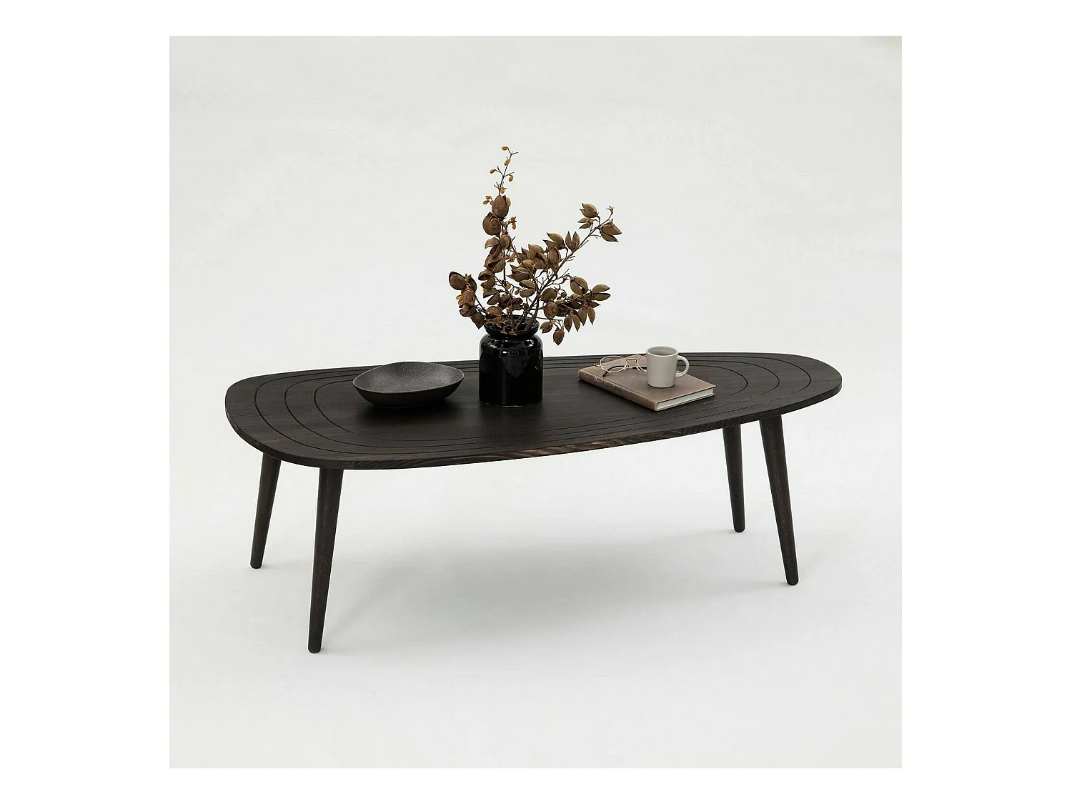 Table basse Beid, Table basse, Porte-revues pour canapé, Etagère de salon, 115x50h38 cm, Anthracite