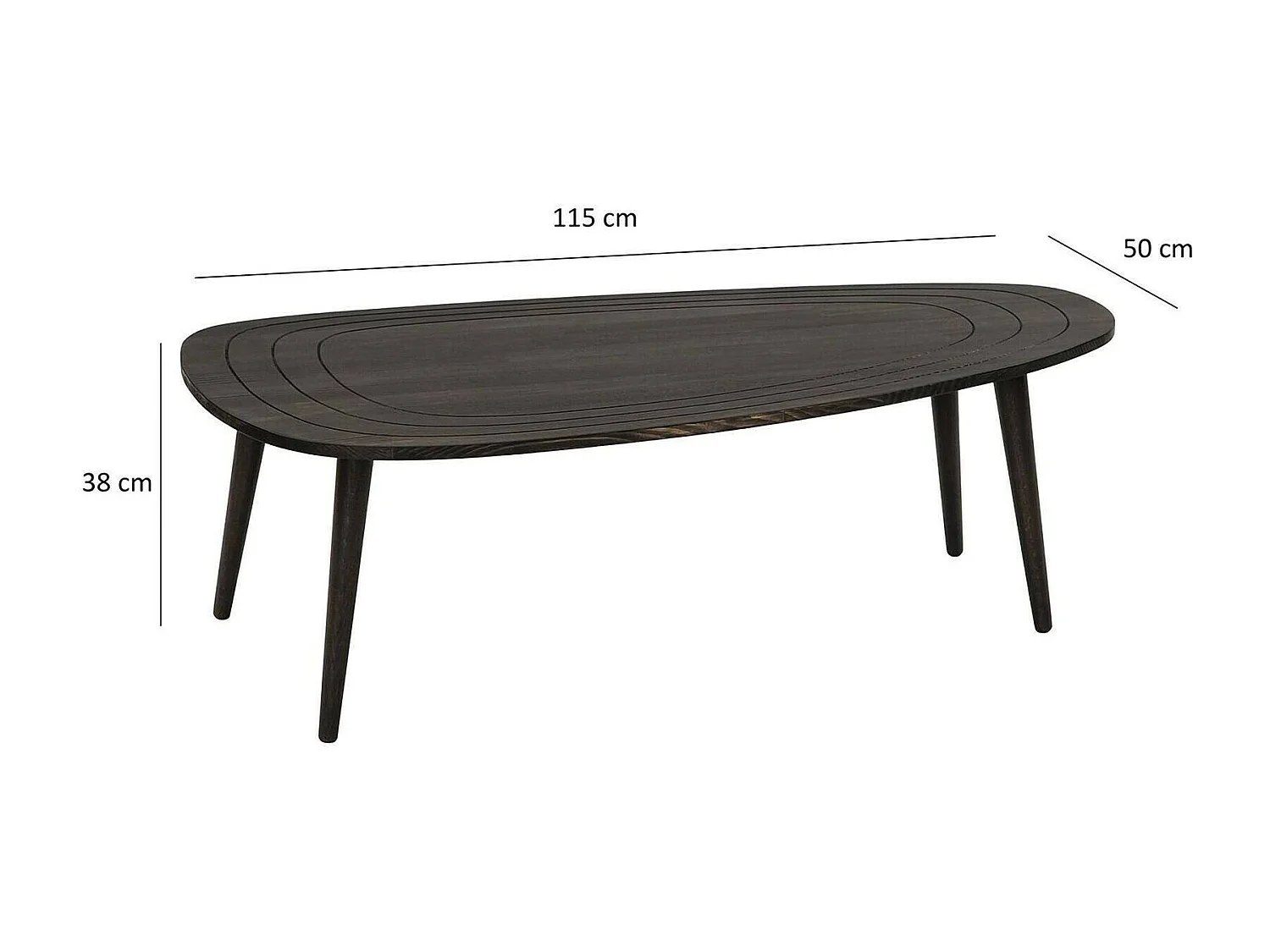 Table basse Beid, Table basse, Porte-revues pour canapé, Etagère de salon, 115x50h38 cm, Anthracite