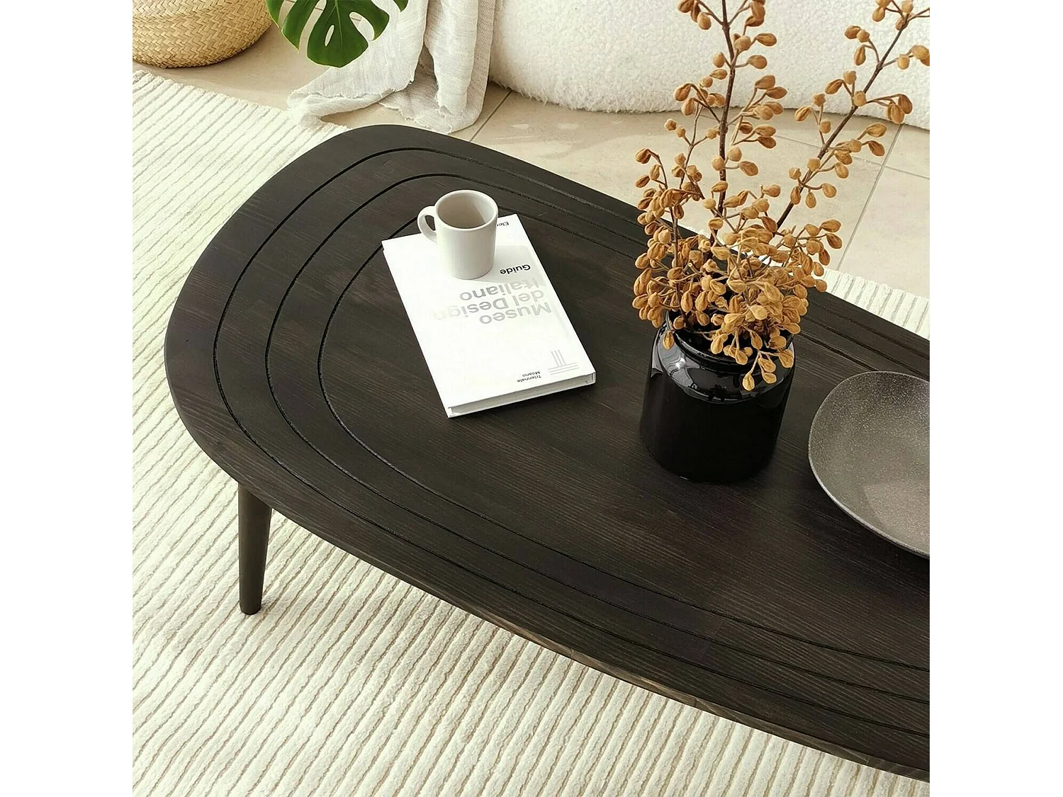 Dgalluzz-safsiontafel, Koffietafel, Softa-stafhouder, Opbouwplank, 115x50h38 cm, Antraciet