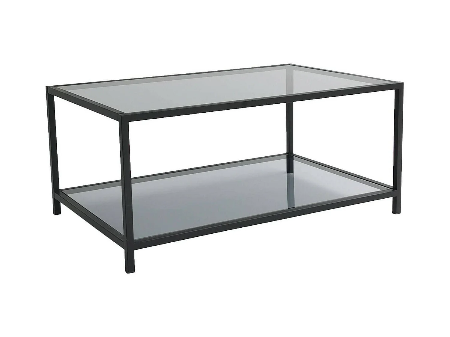 Table basse Diphda, Table basse, Porte-revues pour canapé, Etagère de salon, 90x60h40 cm, Noir