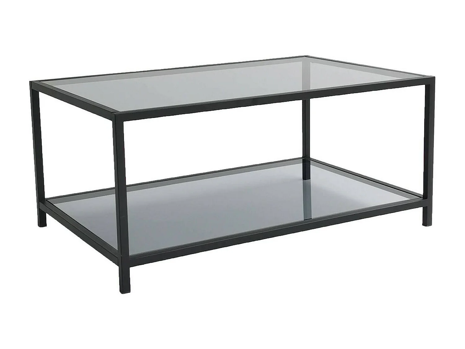 Wohnzimmertisch Djureski, Niedriger Wohnzimmertisch, Kaffeeregal, Couchtisch für Sofa, 90x60h40 cm, Schwarz