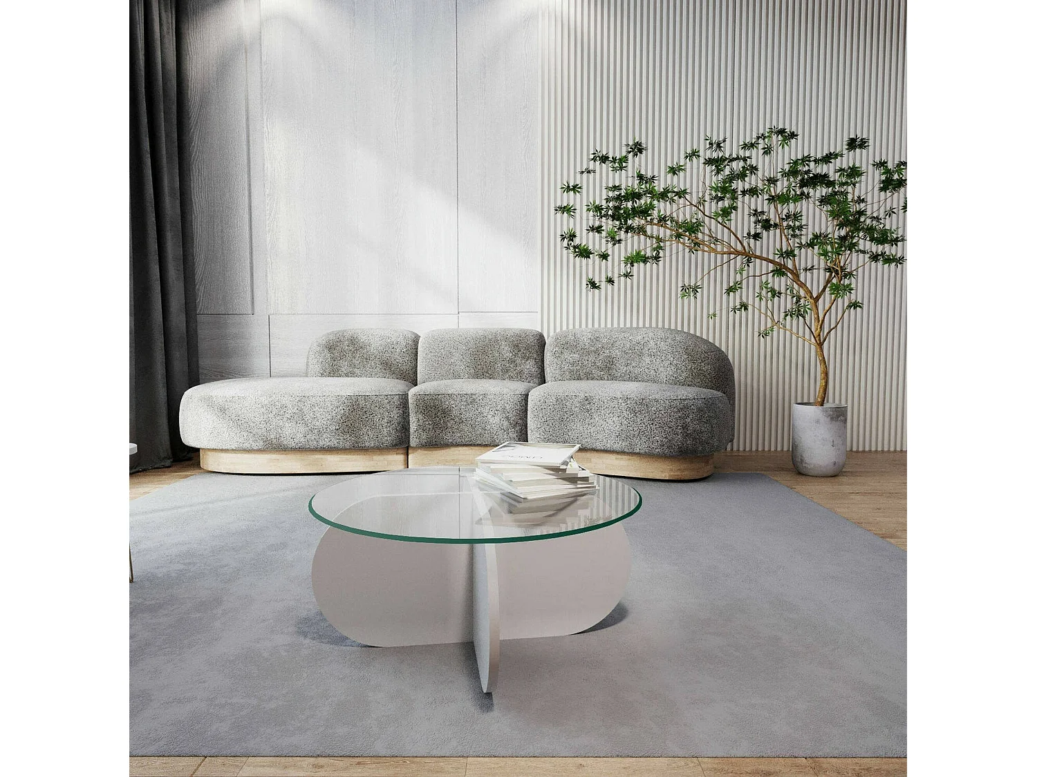 Wohnzimmertisch Dalcibiad, Niedriger Wohnzimmertisch, Kaffeeregal, Couchtisch für Sofa, 75x75h35 cm, WeiÃŸ