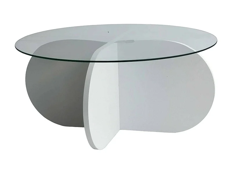 Table basse Gliese, Table basse, Porte-revues pour canapé, Etagère de salon, 75x75h35 cm, Blanc