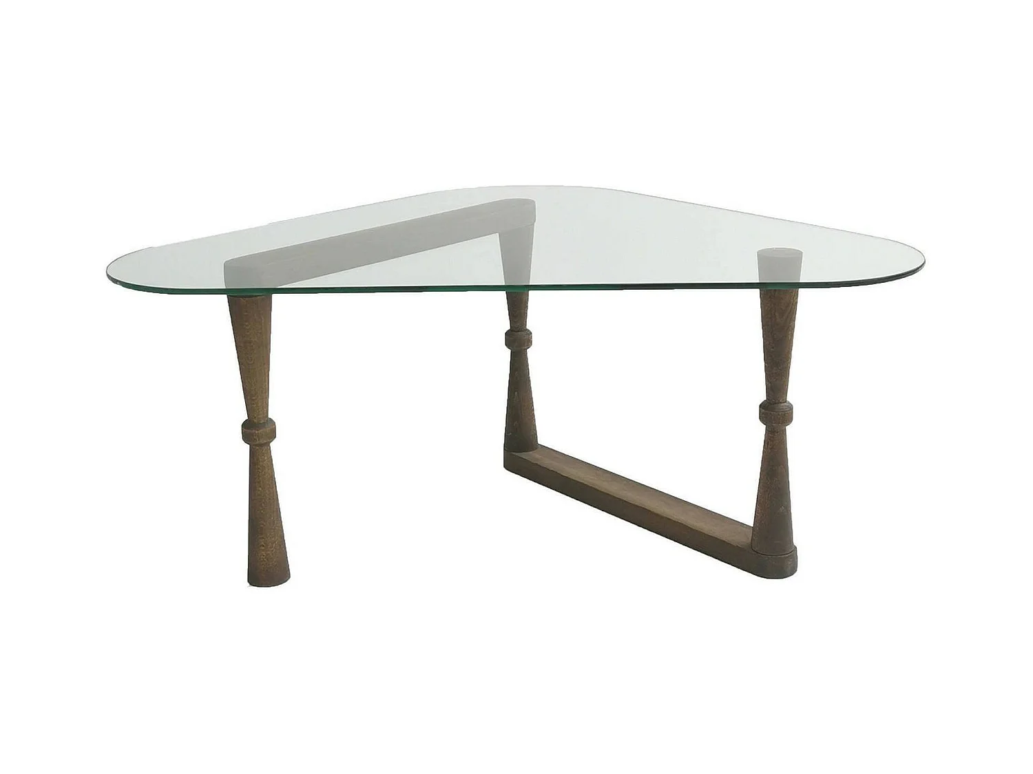 Table basse Alaris, Table basse, Porte-revues pour canapé, Etagère de salon, 96x81h41 cm, Noyer