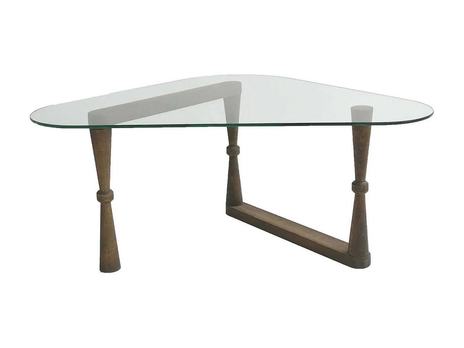Mesa de café Dagliard, Mesa de centro baja, Revistero para sofá, Estante de la sala de estar, 96x81h41 cm, Nuez