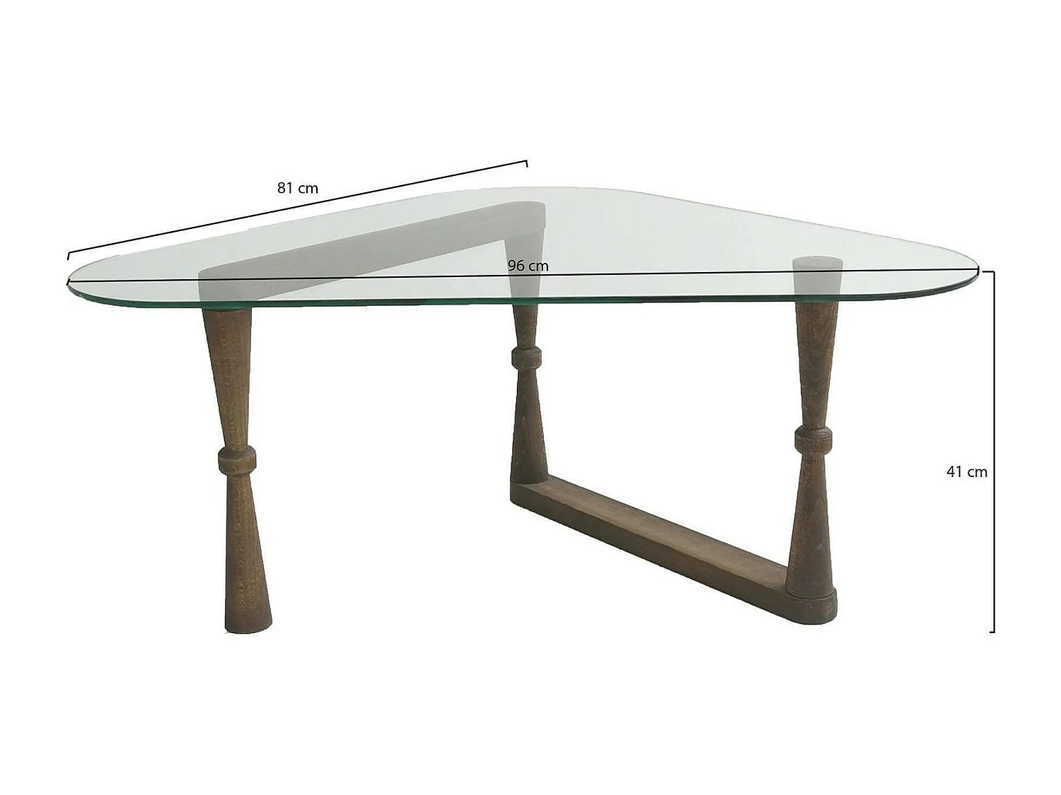 Mesa de café Dagliard, Mesa de centro baja, Revistero para sofá, Estante de la sala de estar, 96x81h41 cm, Nuez