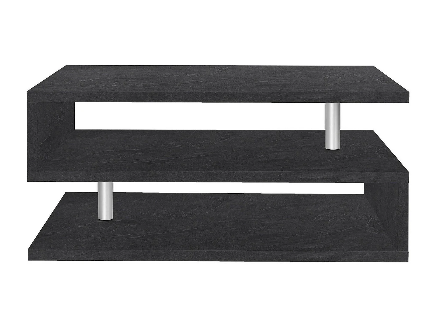 Dmora - Tavolino da salotto Natalia, 90x55h41 cm, Ardesia