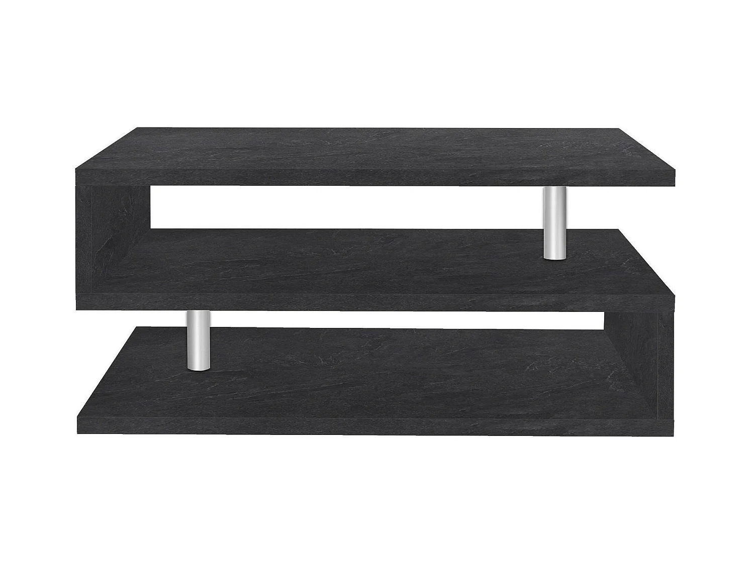 Table basse Goffredo, Table basse de salon, Meuble de rangement bas, Table basse, 90x55h41 cm, Ardoise