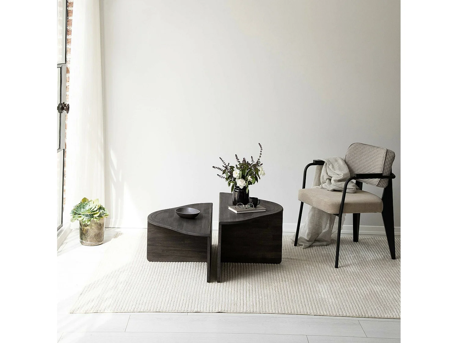 Wohnzimmertisch Dmelgrat, Niedriger Wohnzimmertisch, Kaffeeregal, Couchtisch für Sofa, 90x90h40 cm, Anthrazit