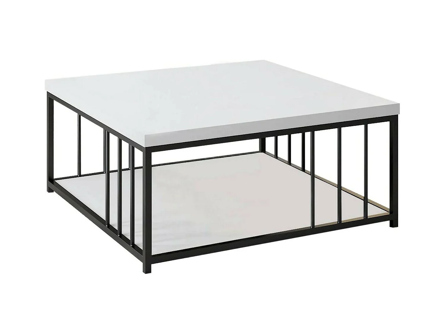 Dfedrizz-safeltafel, Koffietafel, Softa- en tafelhouder voor bank, Aanrecht, 90x90h40 cm, Zwart-wit